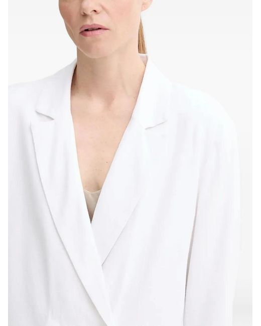 Gestuz White Double-Breasted Blazer