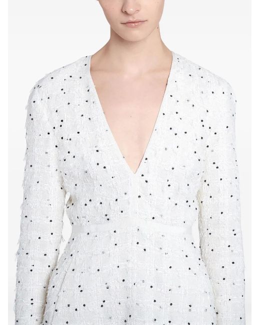 Giambattista Valli ポルカドット ラッフル ドレス White
