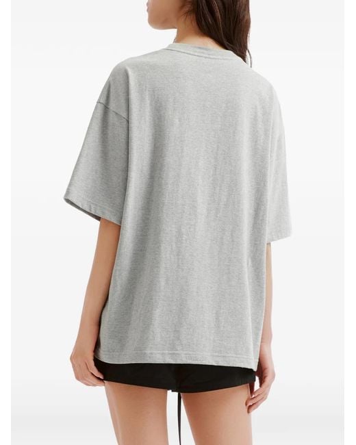 we11done Gray Graphic-Print T-Shirt