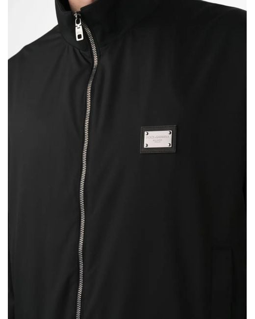 Blouson Jacke mit Metal -Logo -Tag Dolce & Gabbana pour homme en coloris Black