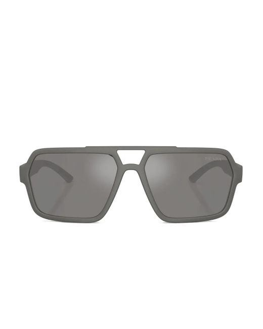 Prada Linea Rossa Gray Square-Frame Sunglasses for men