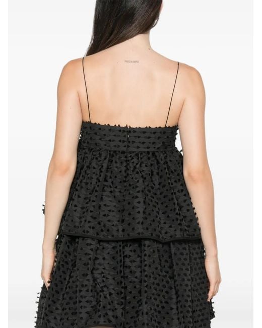 CECILIE BAHNSEN Black Babette Fil-Coupé Top