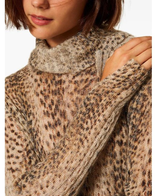 Twinset Brown Pullover mit Leoparden-Print