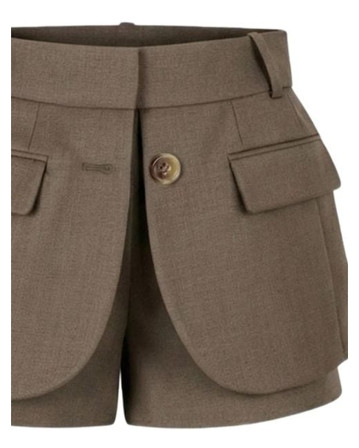 Monse Brown Wool Shorts