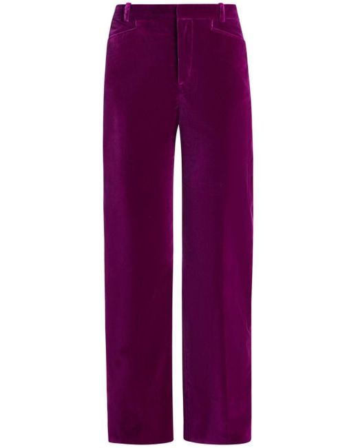 Pantalon évasé en velours Tom Ford en coloris Purple