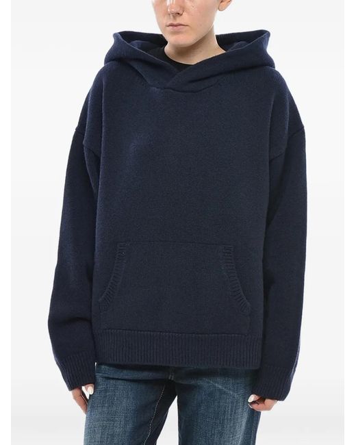 DSquared² Blue Patch-Pocket Hoodie