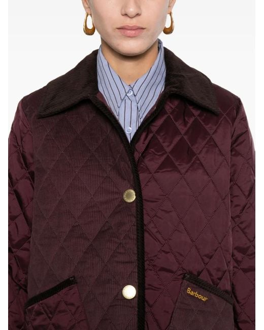 Barbour Purple Gesteppter Mantel