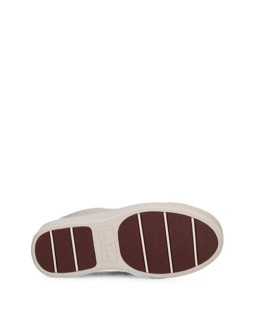 Alexander Smith Natural London Grained Leather Platform Sneakers