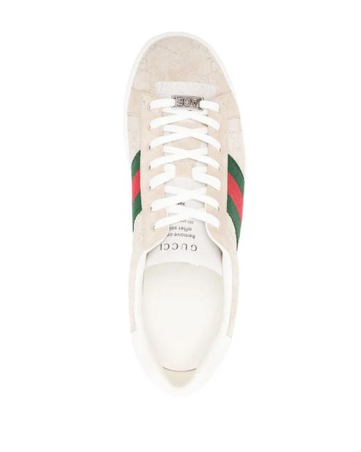 Gucci Natural Sneakers With 'Web' Strap for men