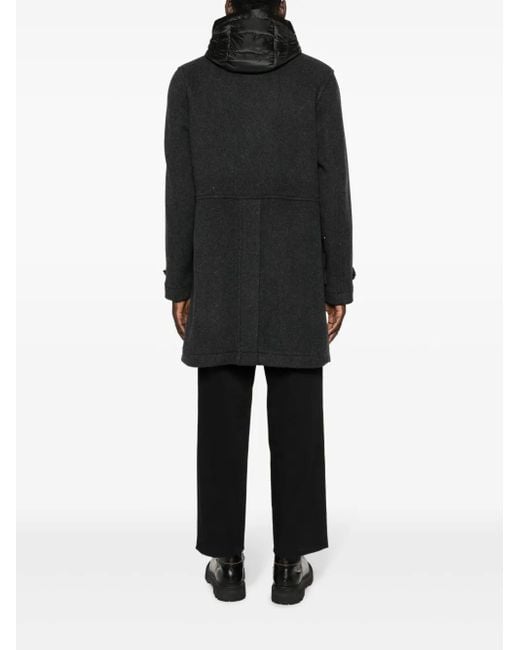 Woolrich Black Wool-Blend Button-Up Coat for men