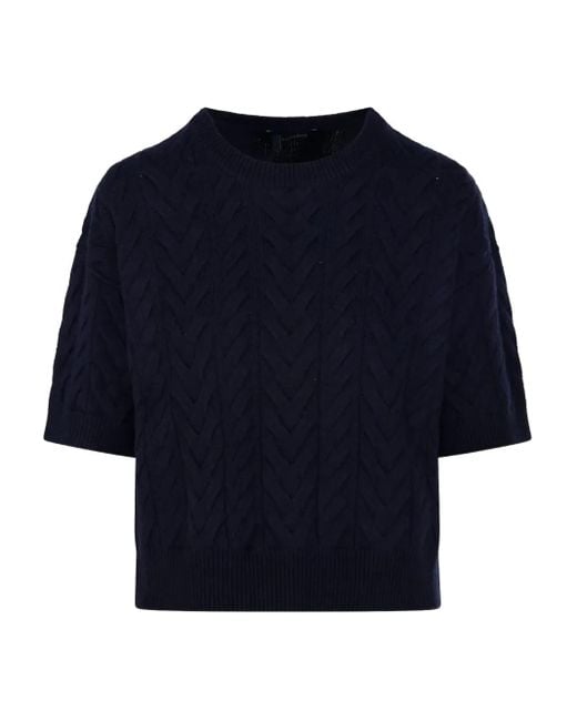 Maglione A Maniche Corte di Max Mara in Blue