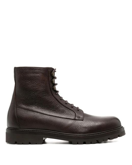 Brunello Cucinelli Brown Leather Biker Boots for men
