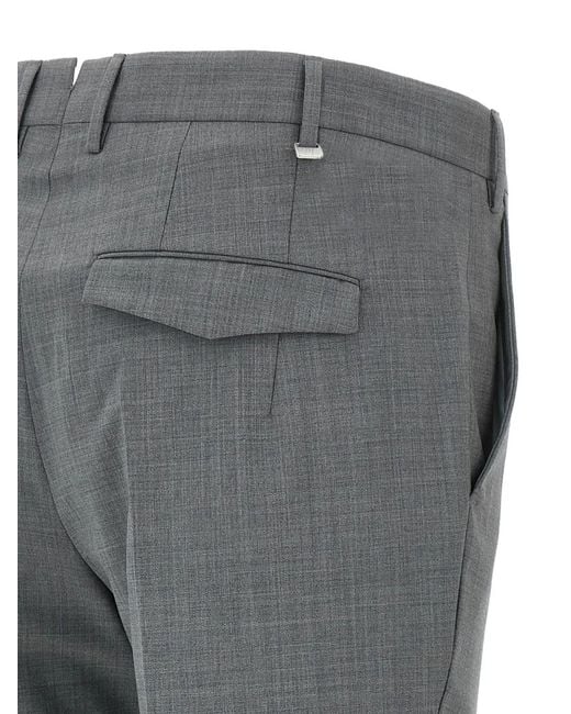 PT Torino Gray Master Pleated Trousers for men