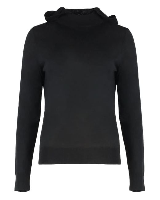 P.A.R.O.S.H. Black Linfa Knitted Hoodie