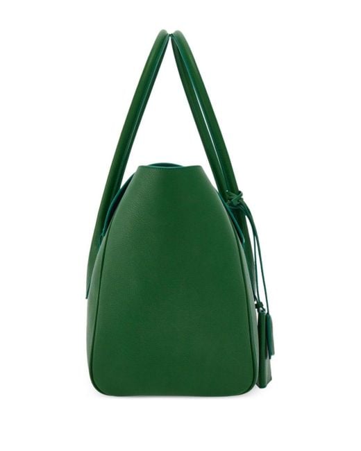 Ferragamo Green Large Leather Tote Bag for men
