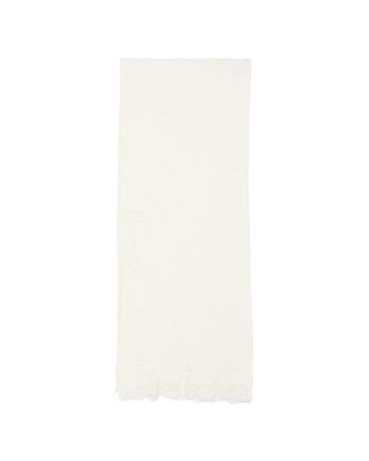 ERMANNO FIRENZE White Schal Mit Spitzensaum
