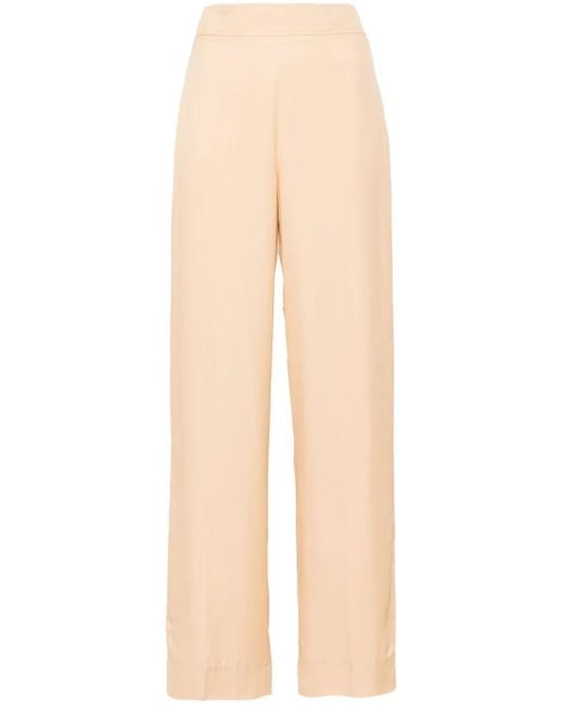 Jil Sander Natural High-Waisted Straight-Leg Trousers