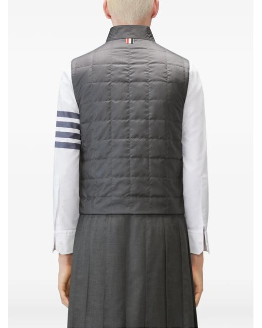 Thom Browne Gray 4-Bar Ripstop Vest for men