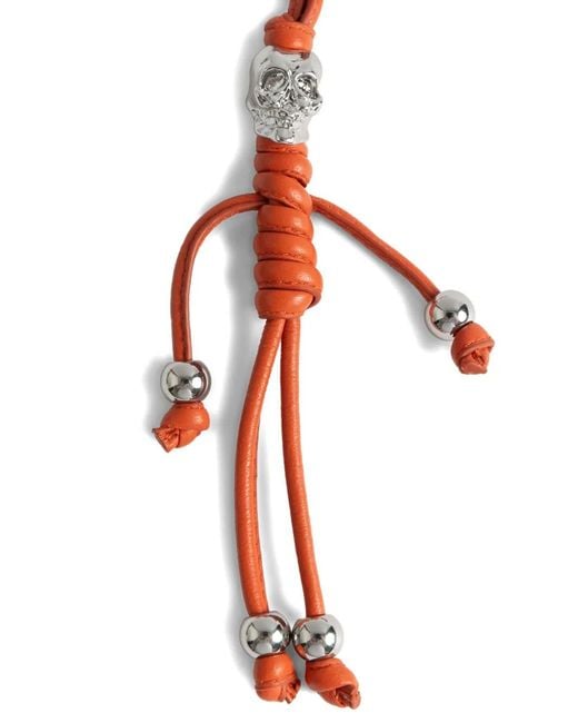 Zadig & Voltaire White Leather Skull Keyring