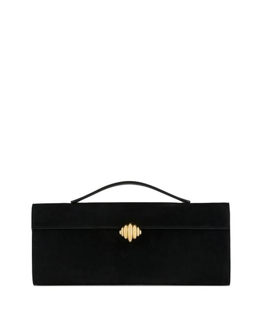 Aquazzura Black Short Handle Embellished Alex Clutch Bag