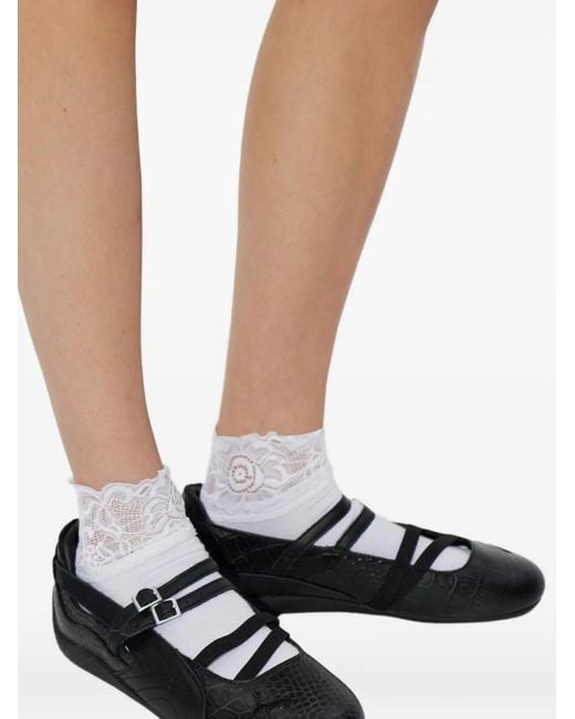PUMA Black Speedcat Croc-Effect Ballet Flats