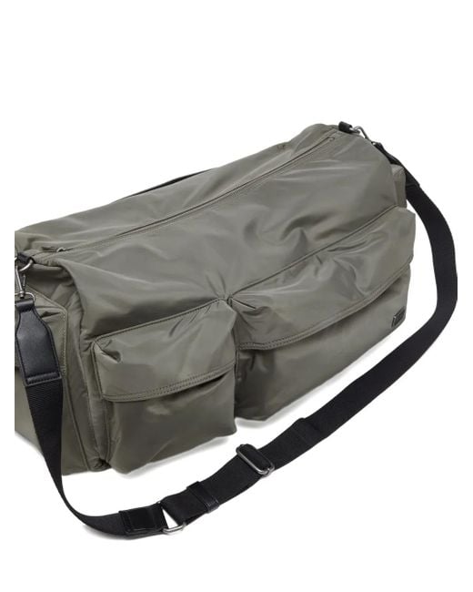 DIESEL Gray Multi-Pocket Duffel Bag