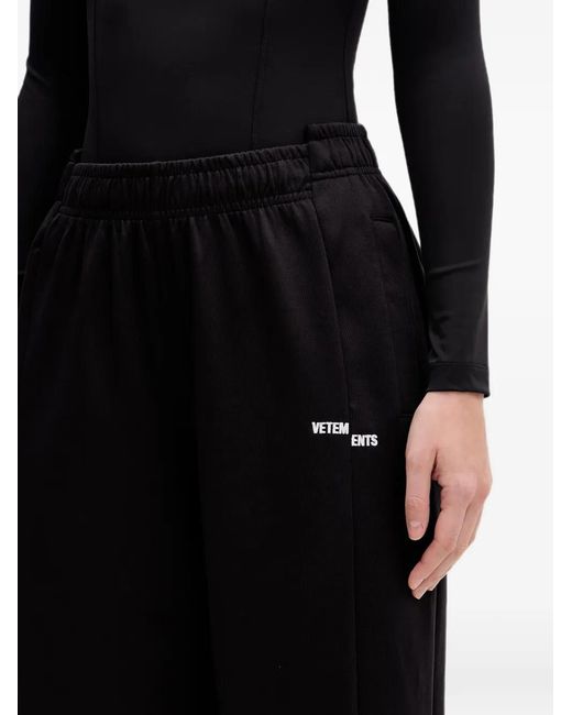 Vetements Black Logo-Print Track Pants