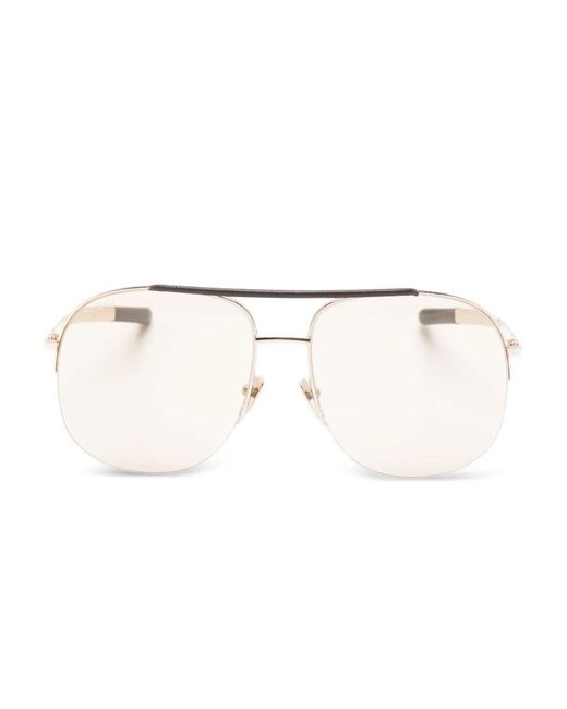 Gucci Metallic Top-Bar Pilot Sunglasses