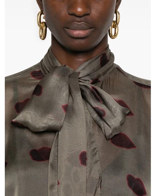 Stella McCartney Brown Abstrac-Print Shirt