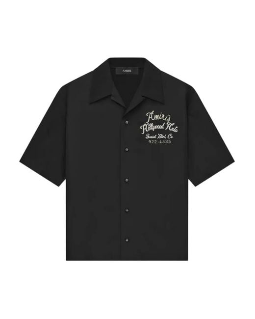 Amiri Black Embroidered Short-Sleeve Shirt for men