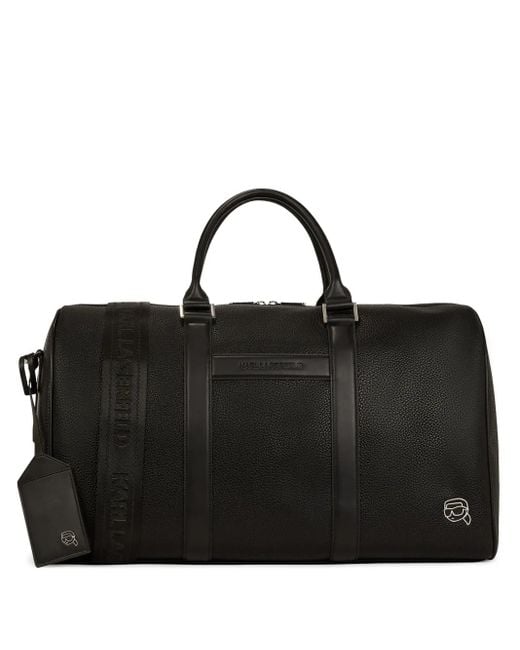 Karl Lagerfeld Black Ikon Weekender Bag for men