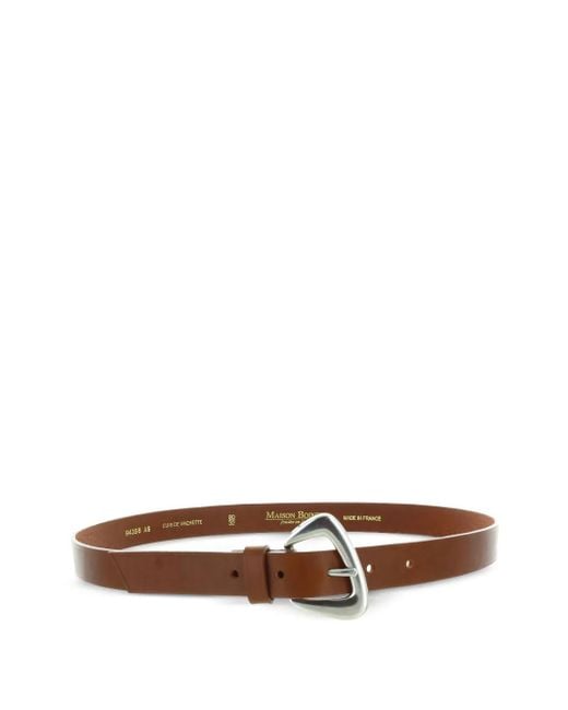 Ceinture En Cuir À Boucle Triangulaire Maison Boinet en coloris Brown