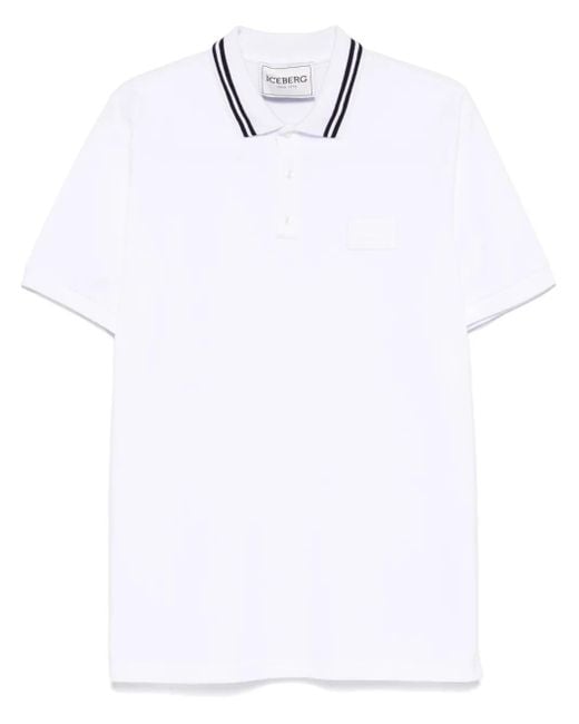 Polo con parche del logo Iceberg de hombre de color White