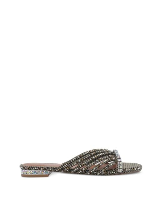 Kurt Geiger Multicolor Crystal Strap Flat Mules