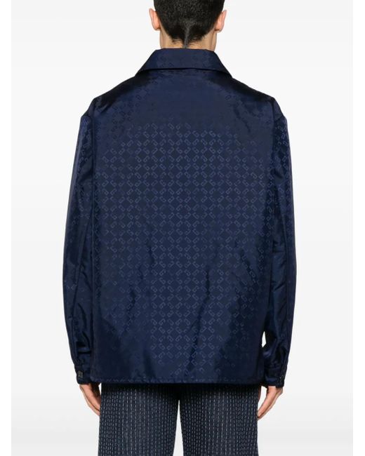 Givenchy Blue Monogram 72 Jacquard Overshirt for men