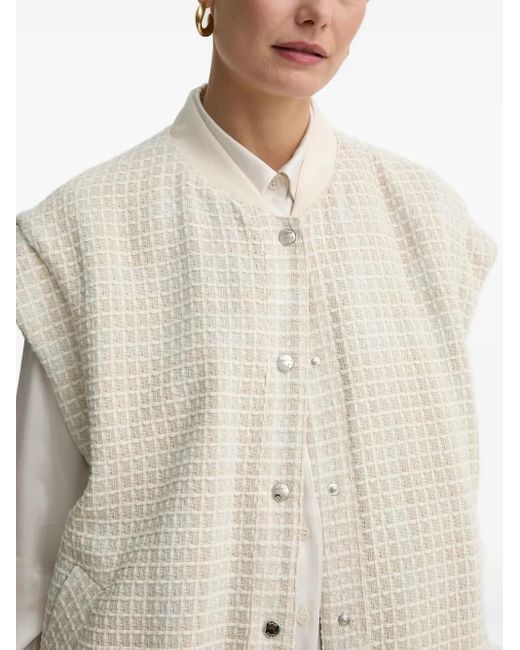 Boss White Grid-Pattern Jacket
