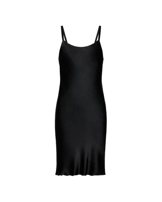 Maison Margiela Black Bias-Cut Slip Mini Dress