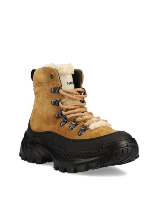 Bottes De Randonnée En Daim À Intérieur En Peau Lainée HUGO en coloris Brown