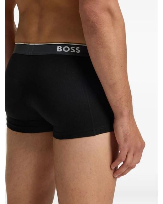 Boss Black Logo-Waistband Boxers (Pack Of Three) for men