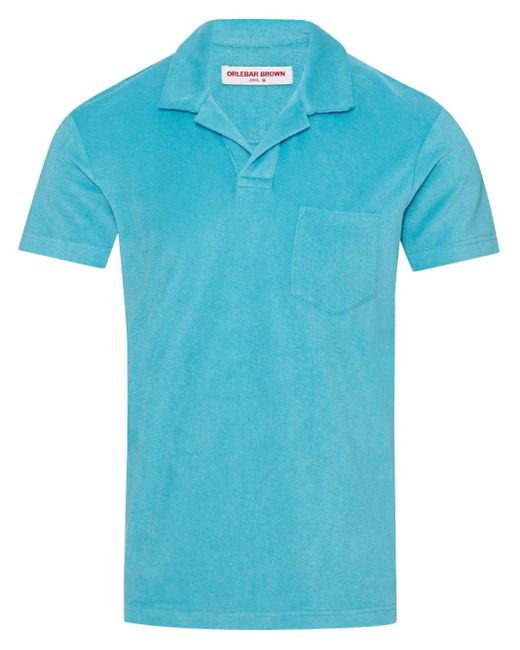 Orlebar Brown Blue Terry Polo Shirt for men