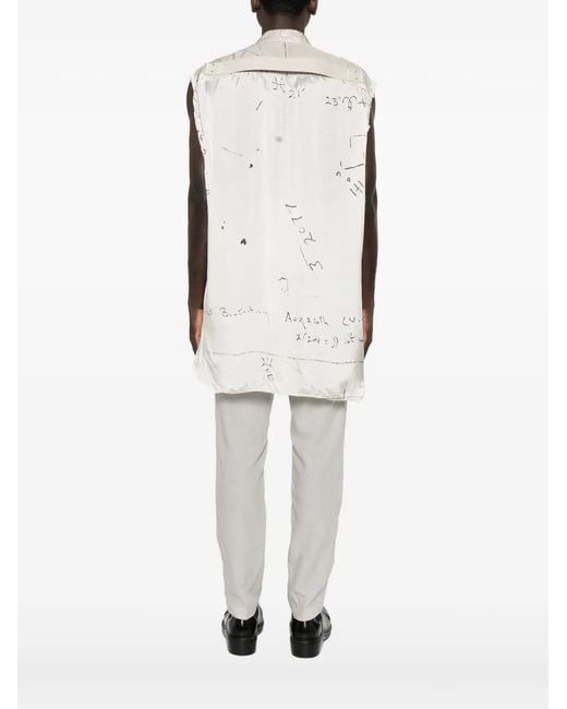 Rick Owens White Sleeveless Outer Shirt for men