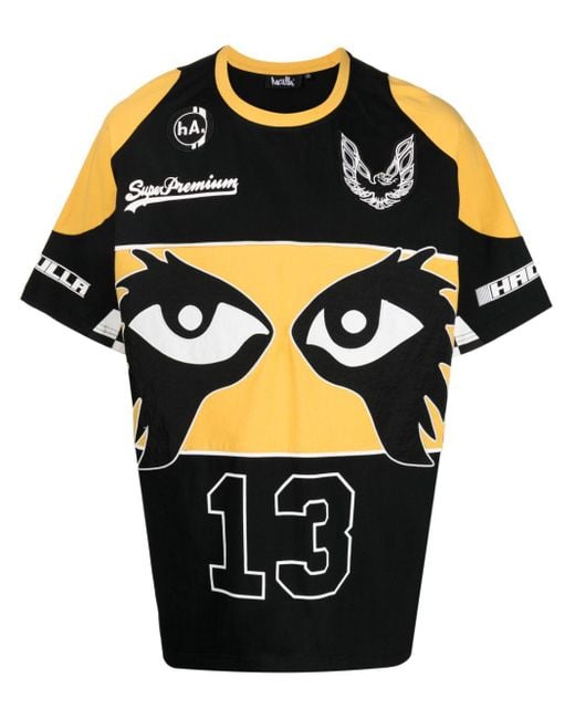 Camiseta Super Premium Racer con paneles Haculla de hombre de color Black