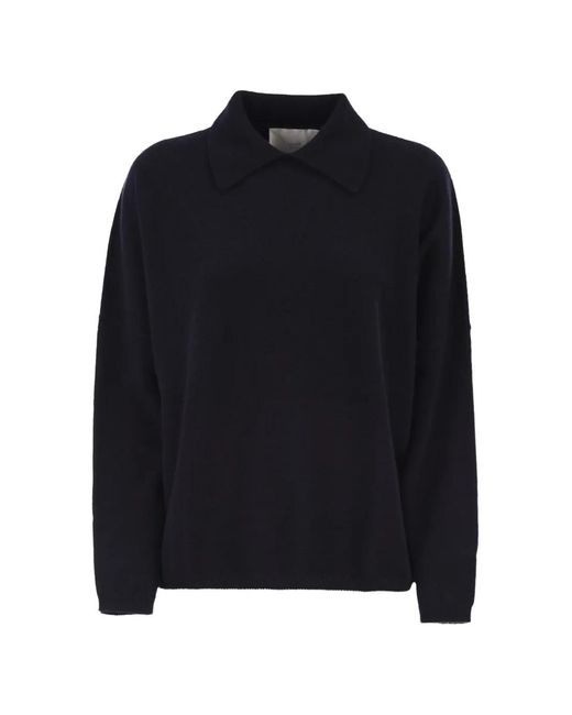 Vanisé Black Cashmere Polo Top