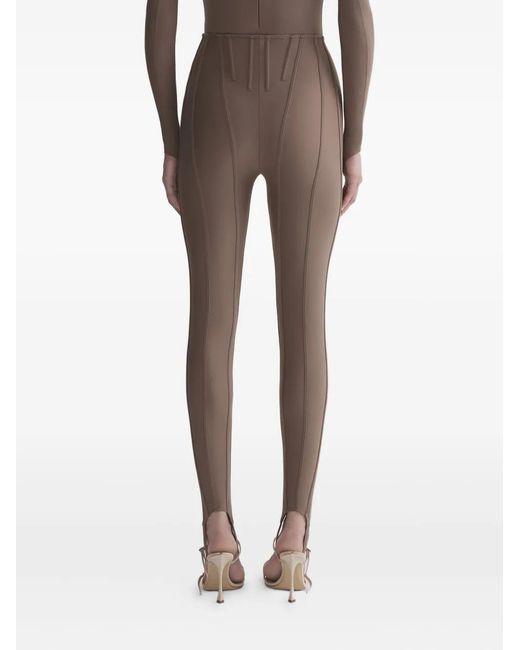 Mugler Legging Met Afwerking in het Natural