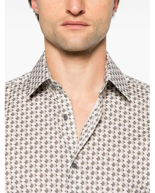 Chemise à imprimé géométrique Karl Lagerfeld pour homme en coloris White