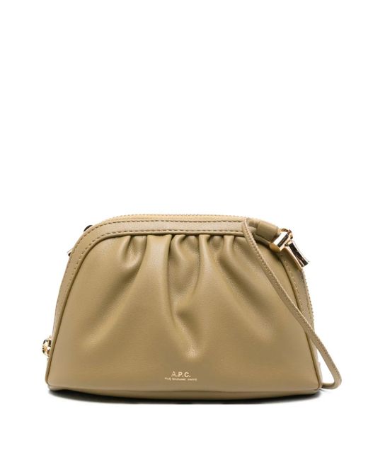 A.P.C. Natural Kleine Ninon Schultertasche mit Falten