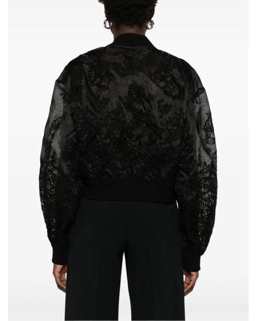 Ermanno Scervino Black Cropped Bomber Jacket