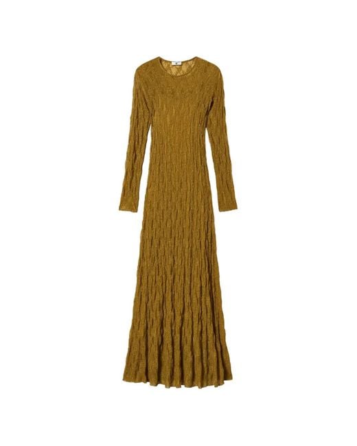 Twinset Natural Long Stretch Lace Dress