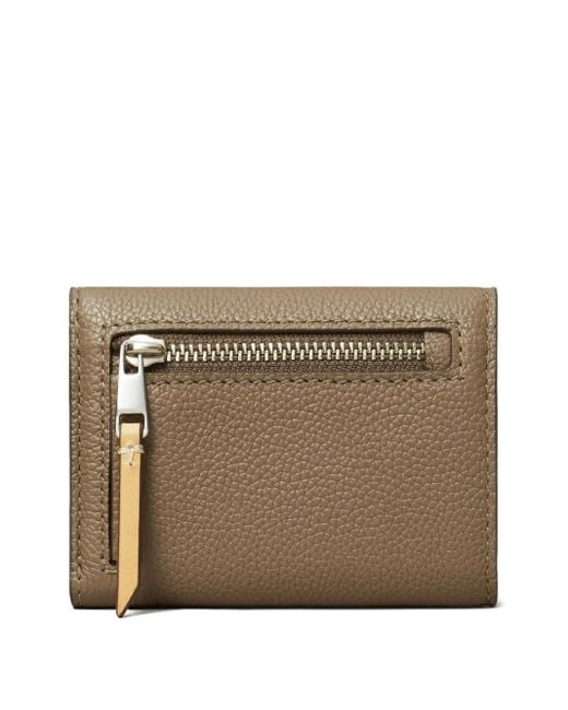 Tory Burch Brown Pebble Envelope Small Wallet