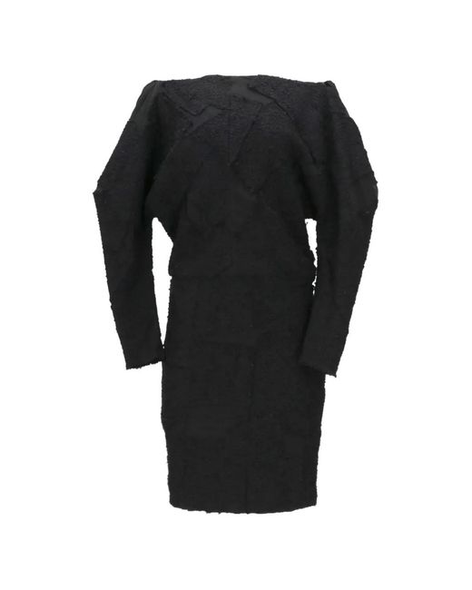 Tom Ford Black Patchwork-Effect Textured-Finish Mini Dress